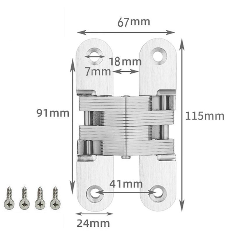 1/2 Pcs Zinc Alloy Concealed Door Folding Door Concealed Cross Hinge Concealed Door Wooden Door Concealed Hinge Concealed