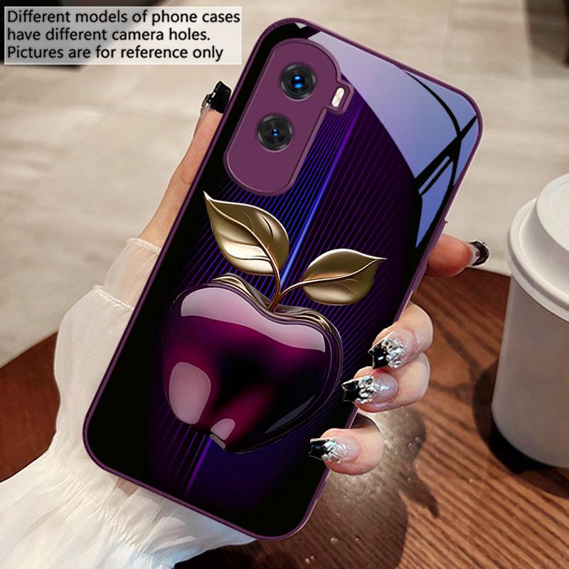 Stripe Gradient Apple Red For Honor 200 90 8X 9X Pro Lite P50 P40 Nova 10 11i P60 Magic4 6 Mate 20 50 Tempered Glass Phone Case