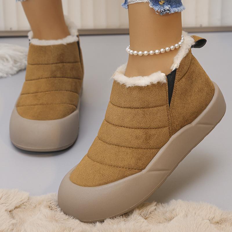 Thick Plush Platform Snow Boots Women Plus Size 36-43 Thick Bottom Winter Cotton Shoes Woman Slip On Anti Slip Ankle Boots