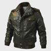 Herren Frühling & Herbst PU Leder Motorradjacke