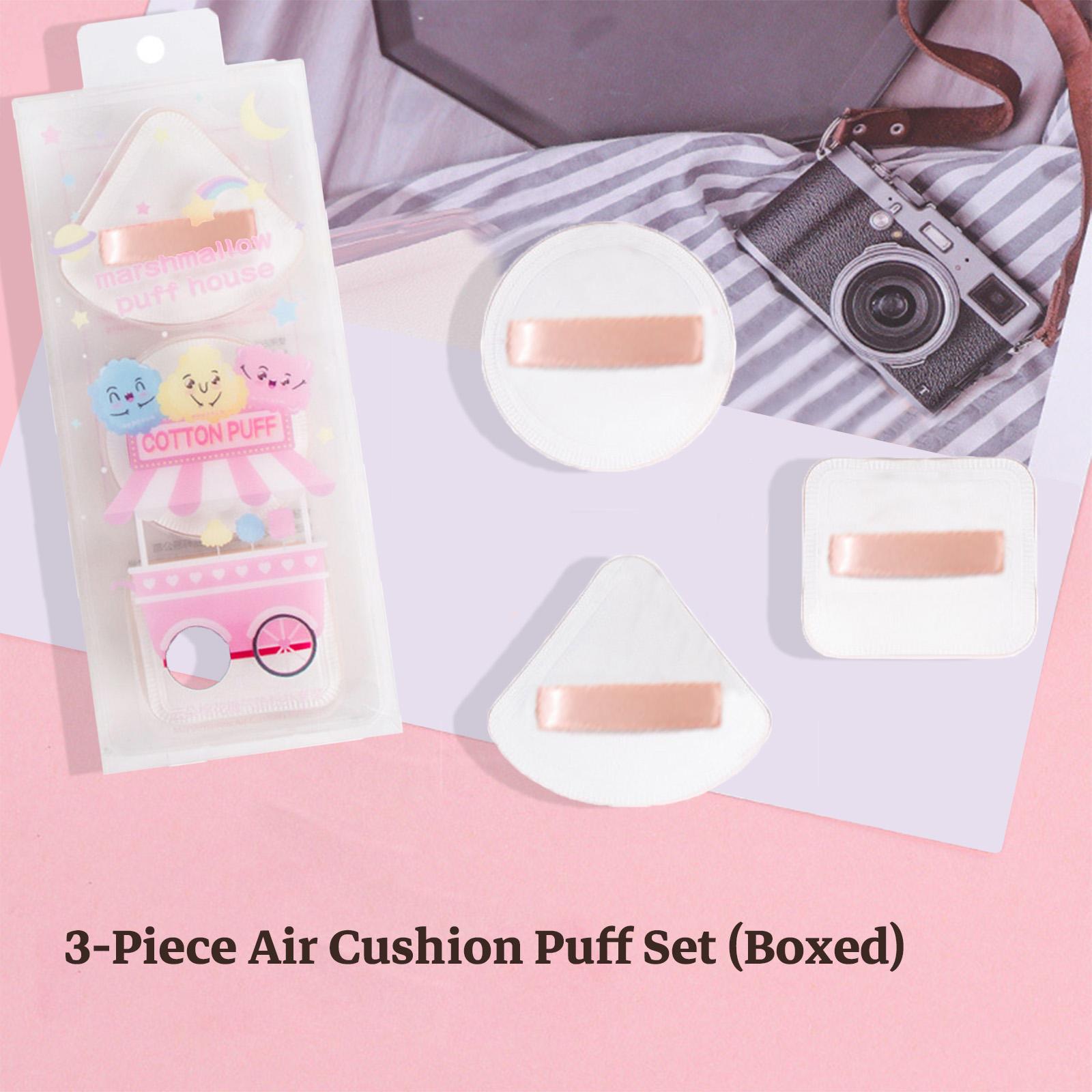 

Пуховка с воздушной подушкой и футляром - Мягкая, толстая пуховка для макияжа для жидкой и пудровой основы, спонж-пуховка | Круглая, квадратная, треугольная, варианты 3 штуки 3 Pcs Cushion Puff Set