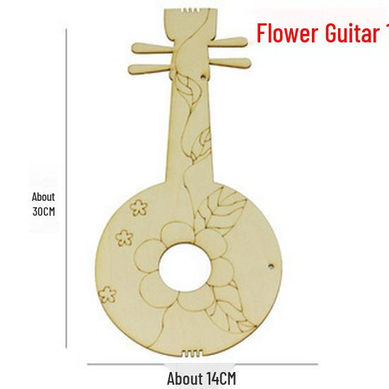 Handgefertigte Holz Kinder DIY Malerei Kritzel Gitarre Schmuck und Musikinstrument für den Kindergarten