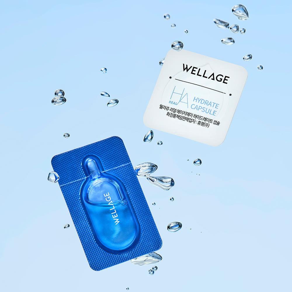WELLAGE Real Hyaluronic One Day Kit Deep Hydrating Elasticity 7ea Korean Facial Ampoule Moisture Booster