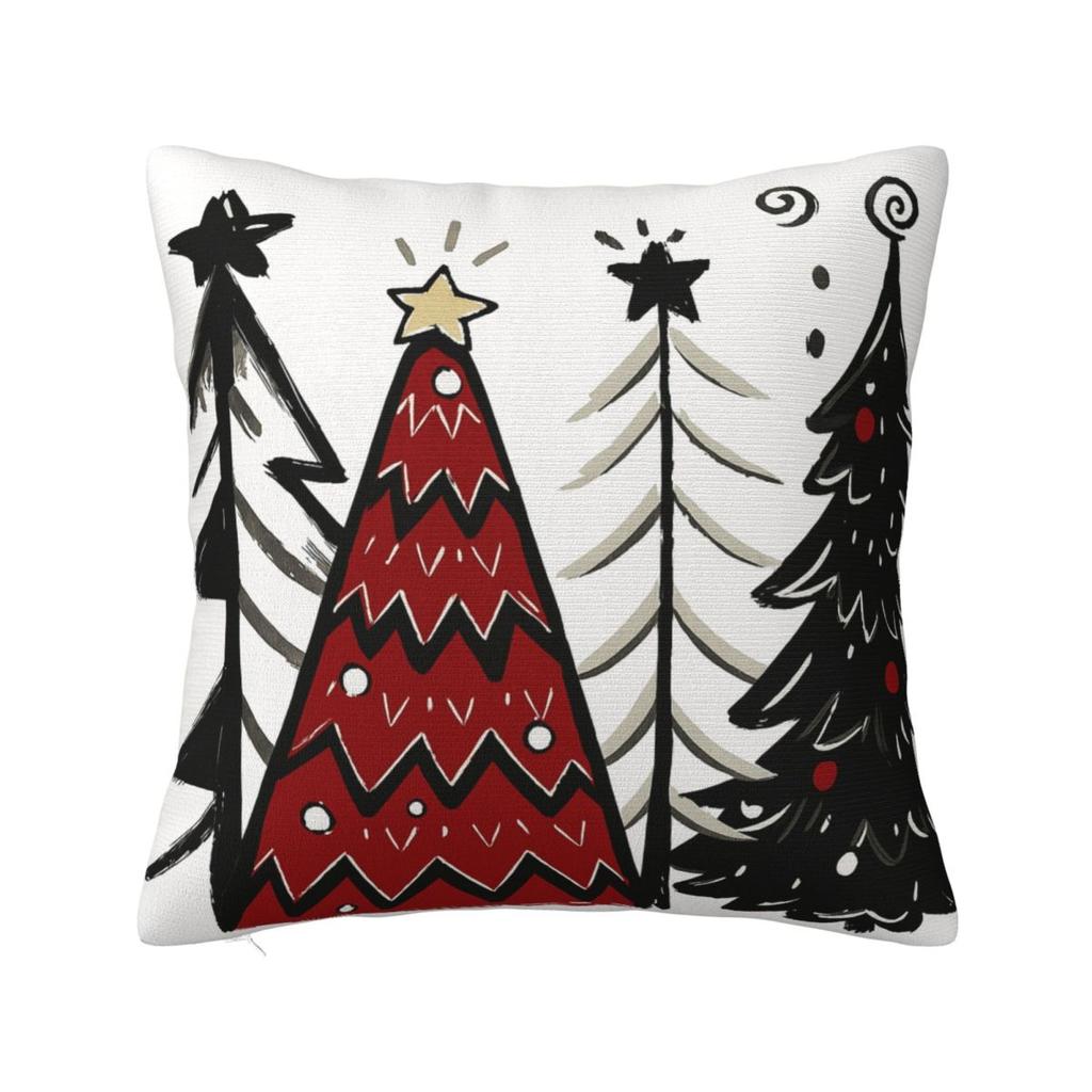 Chrismas Snowflake Letter Print Pillow Case Cushion Cover Polyester Graphic Pillow Cover Pillowcases Office Car Home Decorative