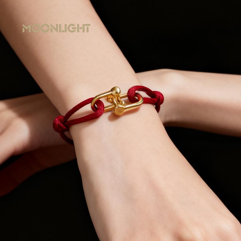 MOONLIGHT Classic Adjustable U-Shape Charm Bracelets for Women High Quality Silk Rope Bracelet Female Jewelry Gifts