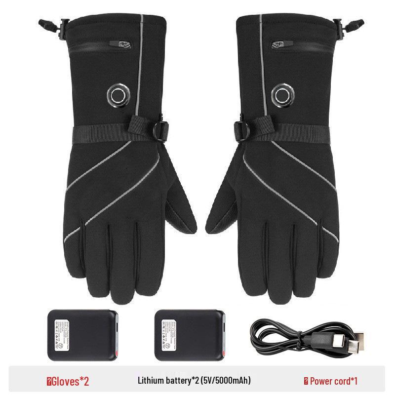 Touchscreen Heated Winter Riding Gloves: Windproof, Waterproof, Warm for Skiing & Motorcycling.