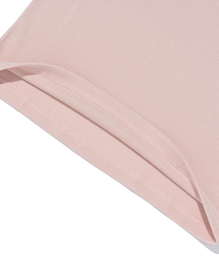 ROIDESROIS Ribbon Print Crop Short Sleeve T-Shirt (Pink)