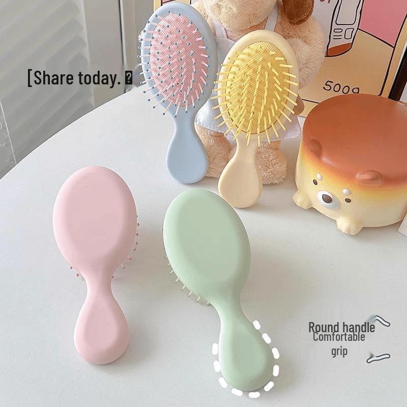 Pettine per Capelli Portatile con Cuscino d'Aria a Forma di Macaron per Ragazze - Piccolo, Carino e Ideale per Studenti