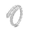 2026 High-end Flash Diamond Spirit Snake Ring Women's Niche Design Open Index Finger Ring Cold Wind Fashion Personality Ring Tide