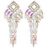 Geometric Alloy Earrings With Colored Zirconia For Wedding And Party Wear