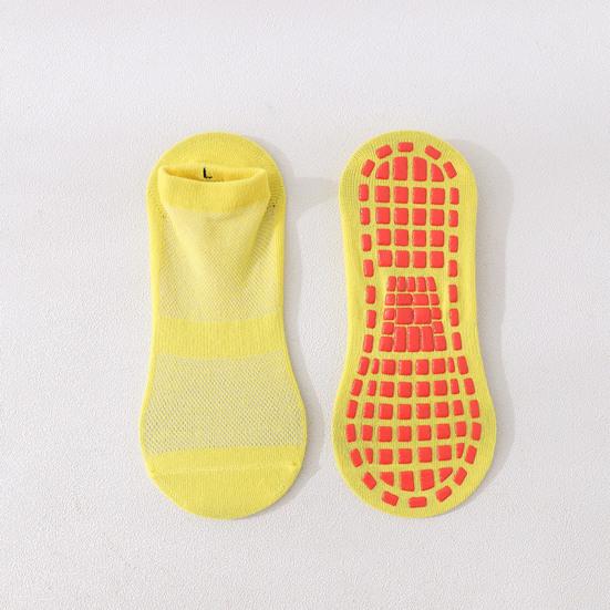 1 Paar Unisex-Bodensocken, rutschfeste Unterseite aus Silikon, einfarbig, hohe Elastizität, Schweißabsorption, Yoga-Socken für Erwachsene, Heim-Sport-Trampolinsocken