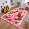 1pc Princess Strawberry Design Printed Area Rug Carpet for Bedroom Living Room Home Decor Rugs Mat Non Slip Mat Rug for Bedside