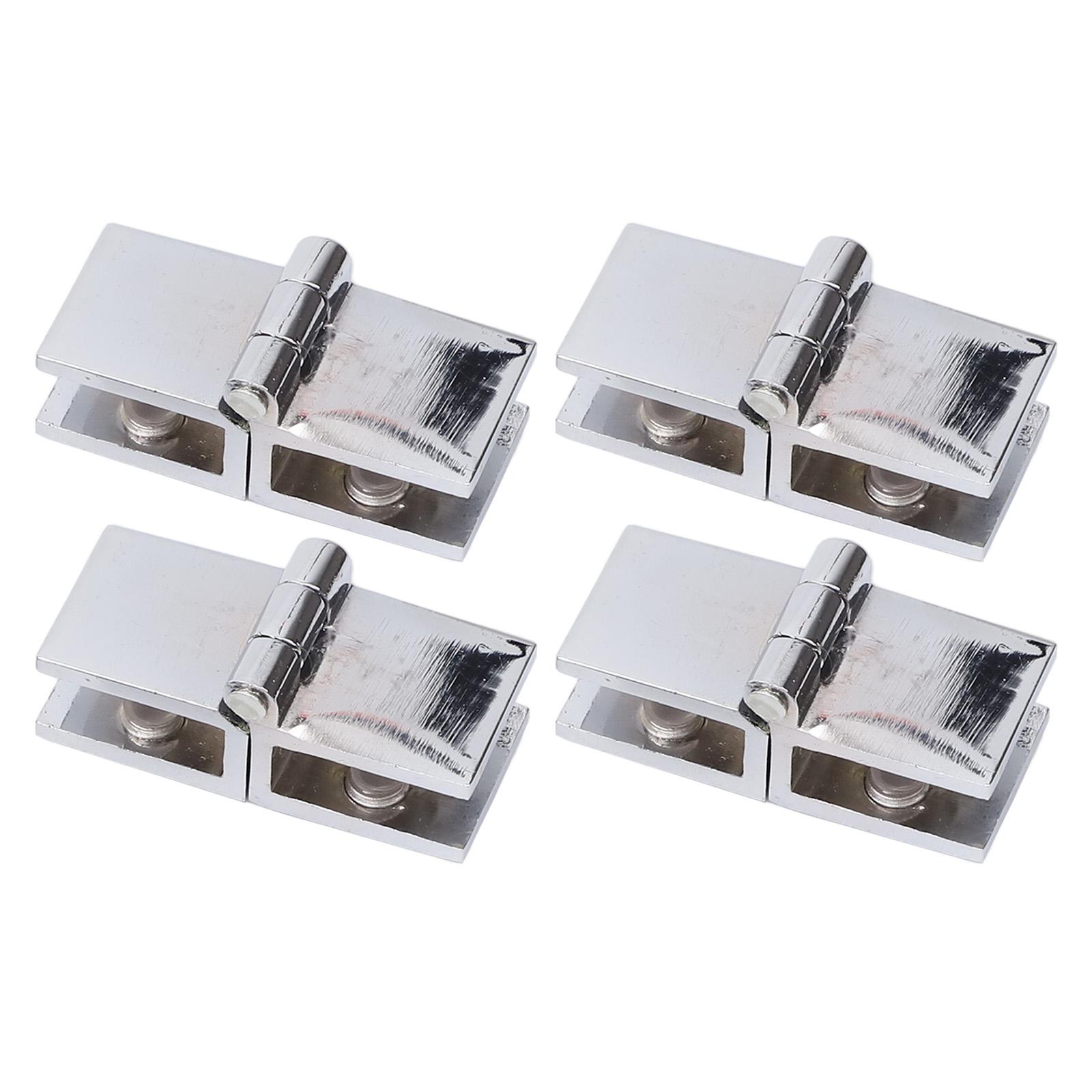 4 шт. Петли для душевой стеклянной двери 180 градусов Двусторонние зажимы для стеклянной двери Регулируемые 5 мм - 8 мм Стеклянные мебельные петли