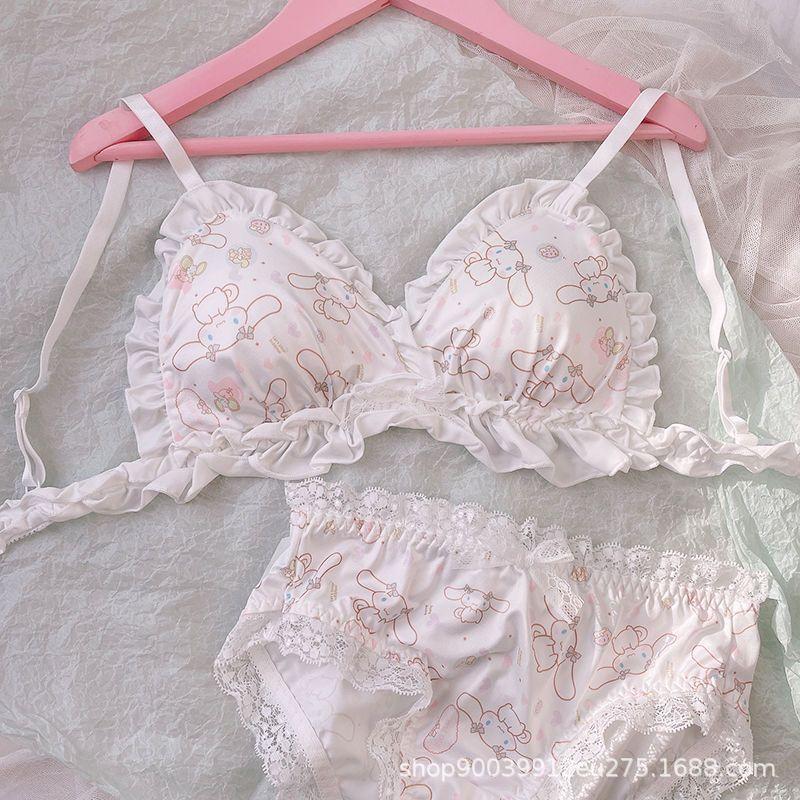 New Yugui Dog Underwear Japanese Girls Bra Cartoon No Steel Rim Small Breasts Gather Sexy Thin Student Suit