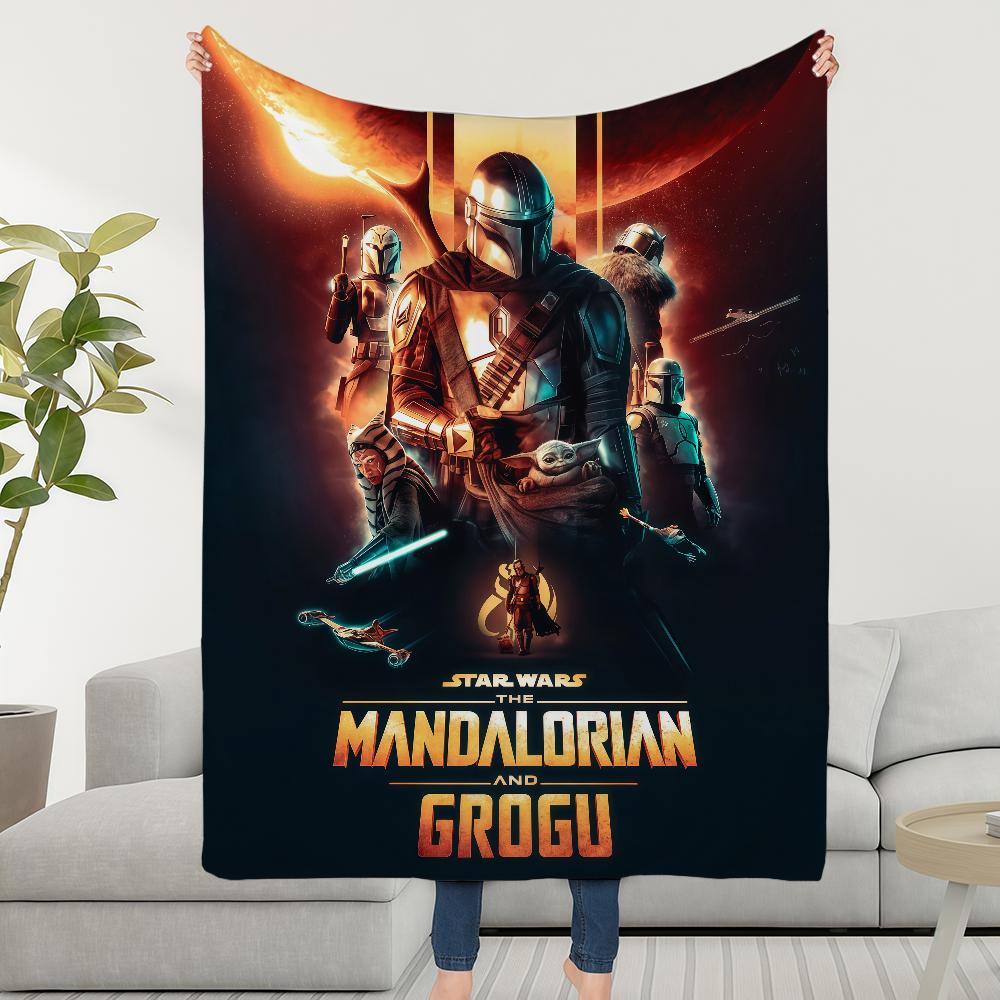 S-StarS W-WarsS Mandalorian And Grogu Blanket Soft Warm Furry Throw Super Kids Toys Bed Sofa Car Cradle