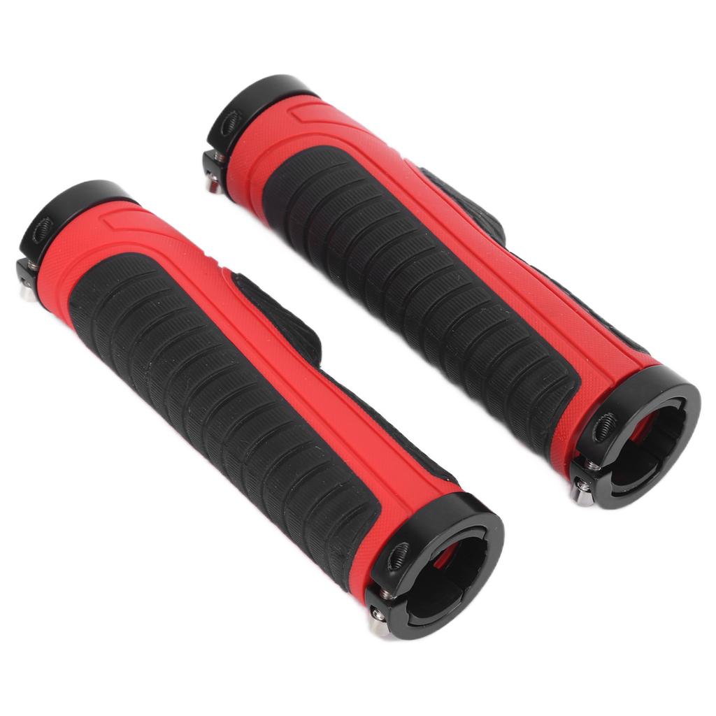 Ergonomické protiskluzové uzamykatelné pohodlné profesionální gripy na horské kolo(Černá červená )