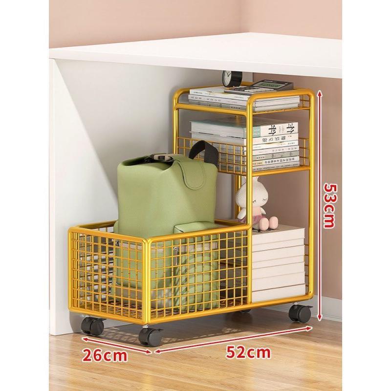 Mobilní úložný regál na batohy s kolečky - Kompaktní kancelářský vozík a organizér s košíky