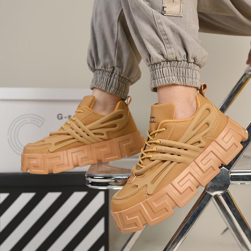 Plus Size Brand Men's Fashion Sneakers Thick Platform Lightweight Breathable Men Shoes Casual Chunky Trainers Male Footwear