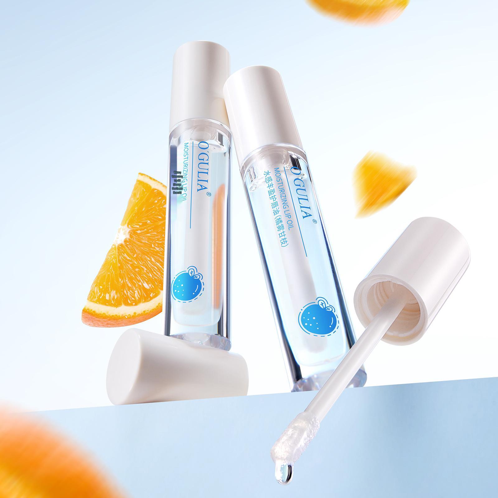 Agulia Hydro-Plumping Lip Oil (Orange Mist Sweet Branch) - Versatile Layering Lip Care, TikTok-Inspired.
