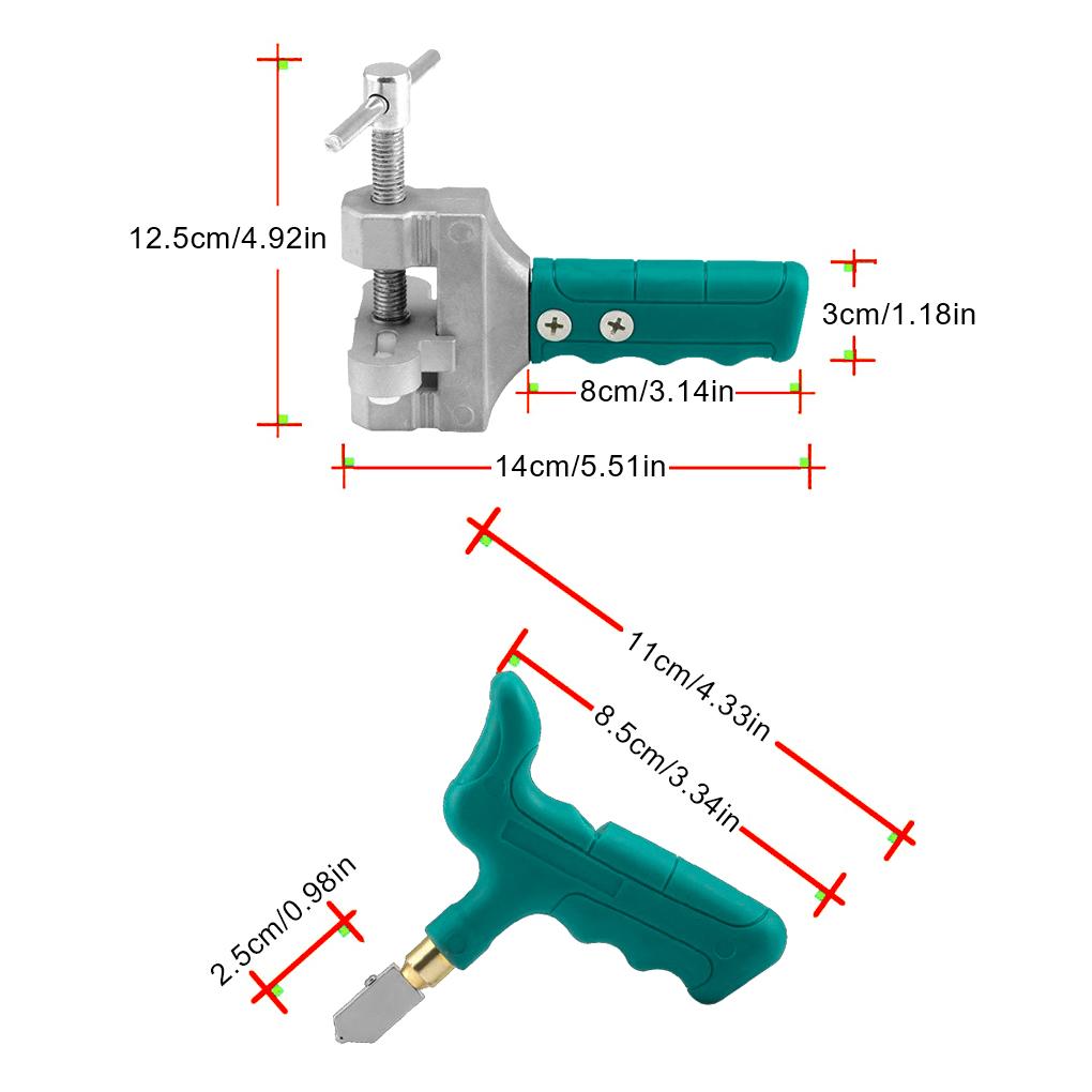 Pack of 11 Tile Glass Slicers Scribing Handheld Opener Breaker Household Construction Sharpening Tools Set Accessories