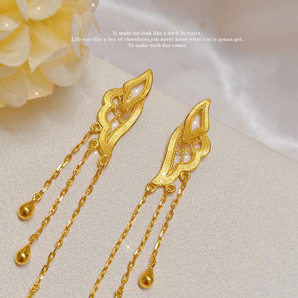 Ожерелье  Бабочка Любовь  9999 Настоящее Золото 24 Карата Нишевая Мода Изысканное Полое Ретро Мода Универсальное Универсальное Ожерелье Женское