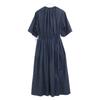 DRAWER 6526-299-1409 Navy Gathered Short Sleeve Dress Dress 36 NavyUsed