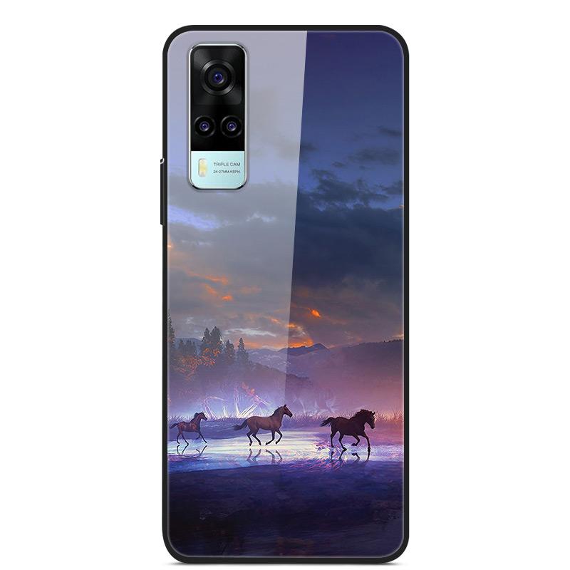 Tempered Glass Case For Vivo Y31 Y51 Case Soft Silicome Bumper For Vivo Y51 Y31 Phone Case Hard Glass Back Cover Y 31 Y 51 Funda