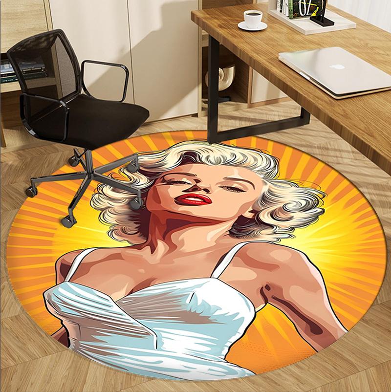 Marilyn Monroe Mønster Rundt Tæppe, Indendørs/Udendørs Måtte, til Picnic, Spillerum, Soveværelse, Kontor, Stue, Hjemmeindretning Tæppe, Fødselsdagsgave