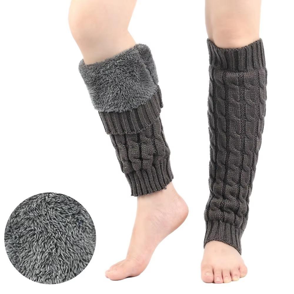 Crochet Jacquard Women Leg Warmers Knee Length Foot Covers Fashion Boot Leg Sleeve Autumn