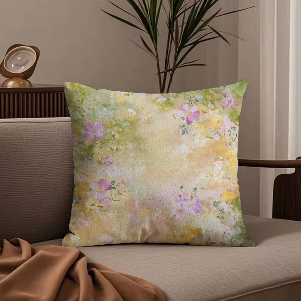 Art French Flower Pillow Case Null