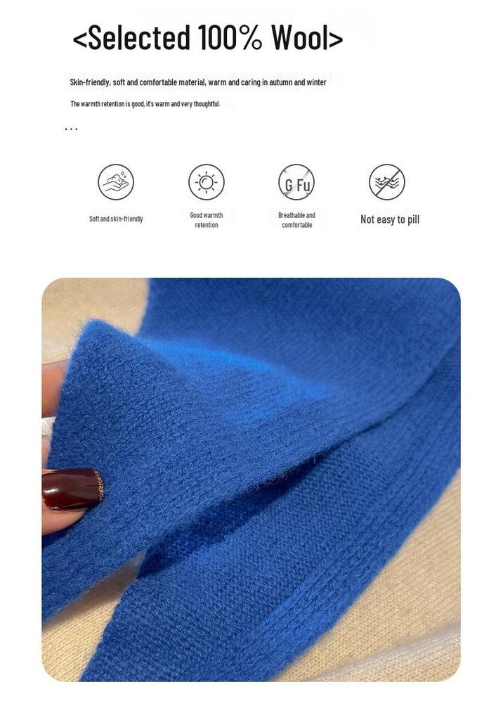 Sciarpa a triangolo in lana merino australiana lavorata a maglia per donna - Versatile, Calda, Sciarpa casual