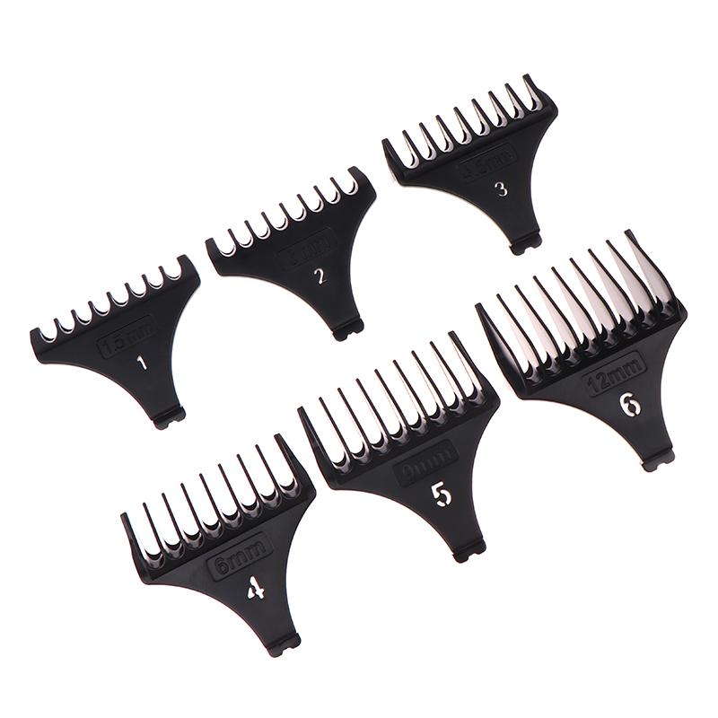 Hot! 6Pcs For T9 1.5/3/4.5/6/9/12 Mm Professional Hair Trimmer Limit Comb Universal Guards Hairdresser Hair Cutting Guide Barber