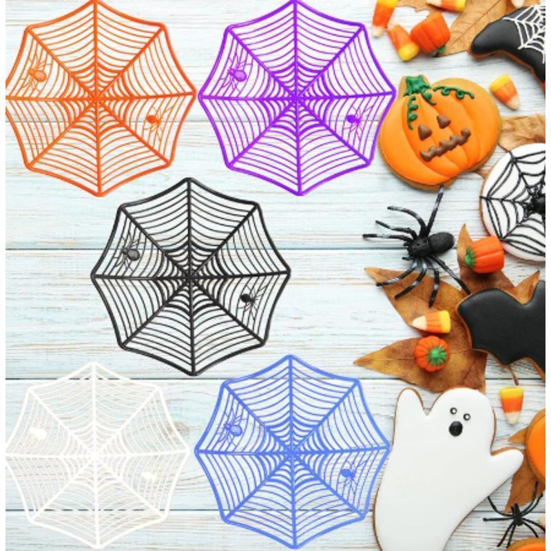 Creative 1 Pcs Halloween Spider Web Fruit Plate Drain Basket Festival Atmosphere Cartoon Candy Box Home Decorations Supplies