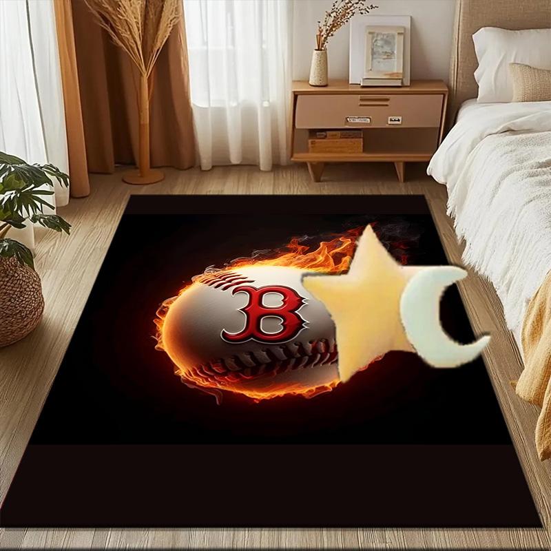Boston Sox Hockey Floor Mat for Living Room, Game Rooms, Office, Bedroom, Office Floor Mat Playful Design, Christmas Fan Gifts
