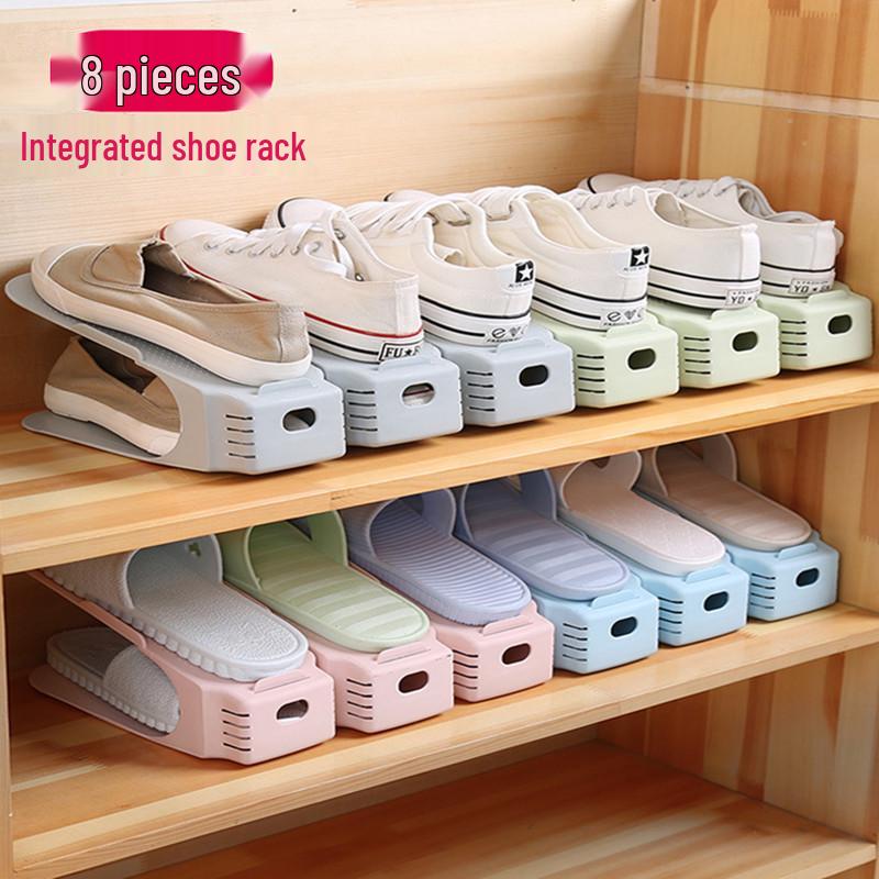 Raft de pantofi compact, reglabil, cu două straturi, pentru depozitare cu economie de spațiu în cămine și locuințe