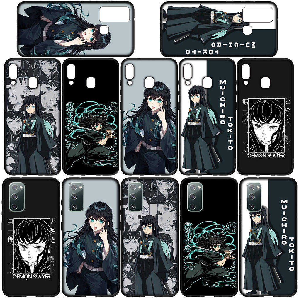 Phone Case for Samsung Galaxy S24 S23 iPhone 15 14 Xiaomi Redmi Note 13 12 11 8 10 9 Pro Max X XR OPPO A15 Huawei Demon Slayer Muichiro Tokito Cover