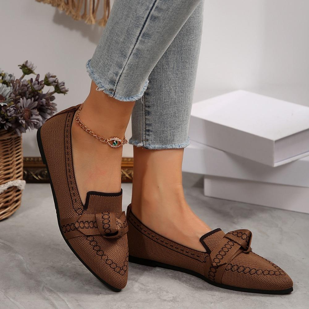 Fashion Women's Shoes Loafers Ballet Flats Pointed Toe Barefoot Slip-on Casual Low Heel Luxury Brand Woman Shoe New In Butterfly