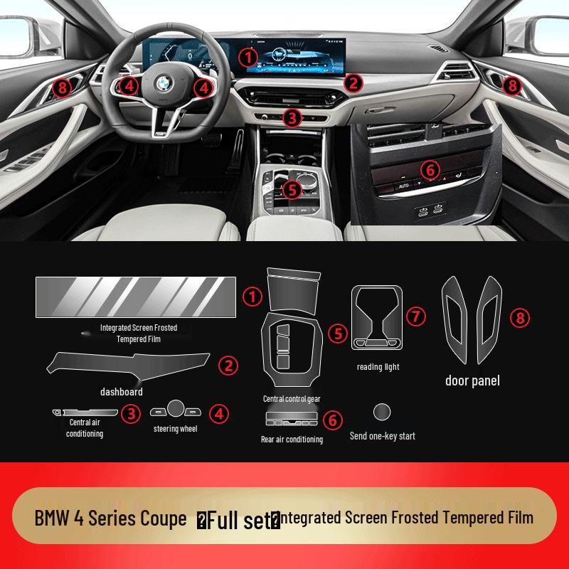 25 BMW 4 Series 425i/430i Interior Console Tempered Glass Protector Film