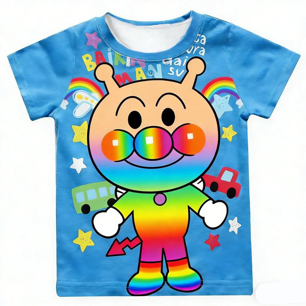 Fun Cartoon Anime T-Shirt O-Neck Short Sleeves Fashion Children Clothes Comfortable Casual Sports Outerwear Home Wear T-Shirt