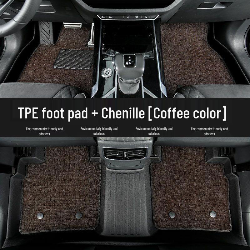 Galaxy E5 TPE Double-Layer Car Floor Mats: Driver, Passenger, and Rear Row Protection