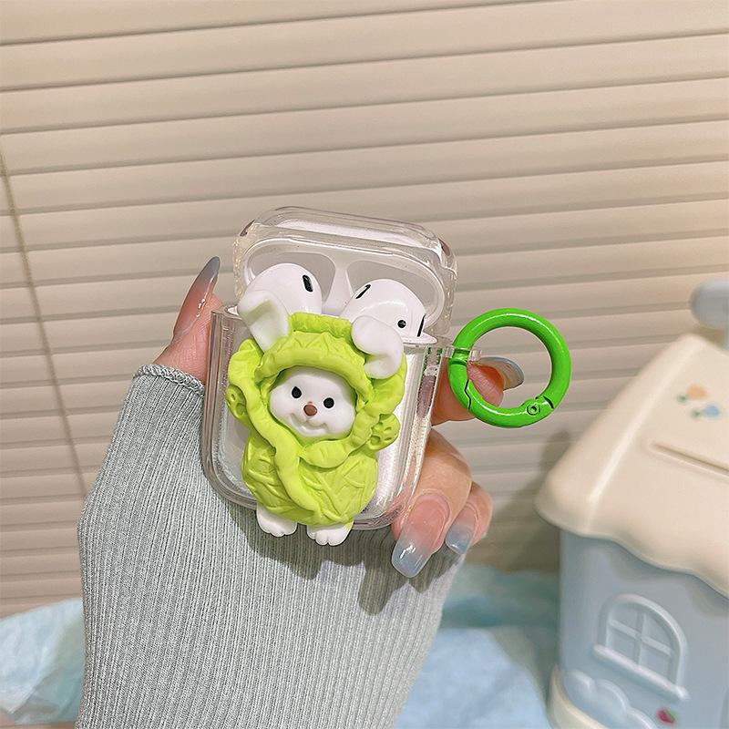 Apple Iphone Bluetooth Headset Protective Case For Airpods 1St Generation Cartoon Dish Bear 2Nd Generation Pro3 Airpods 1st generation/2nd generation