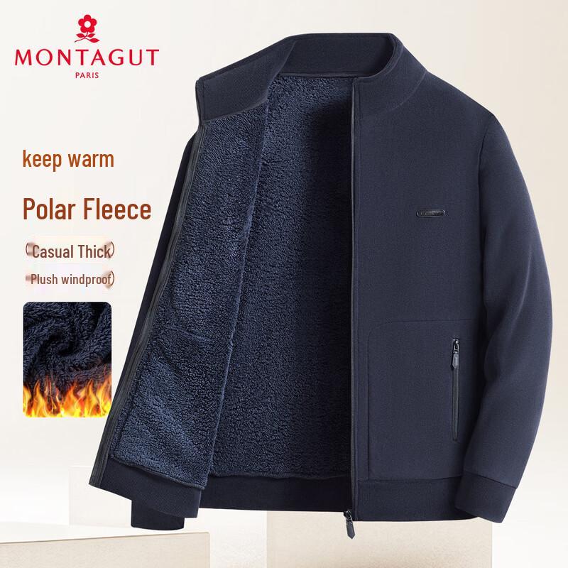 

MONTAGUT Men s Fleece-Lined Stand-Collar Winter Jacket L