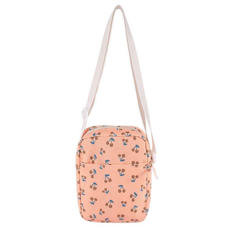 This year's popular corduroy small square bag women's shoulder crossbody cherry bag fashionable versatile small backpack travel bag