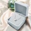 Caja de Regalo para Joyería de Terciopelo de Lujo con Forma Cuadrada Redondeada para Pendientes y Collares