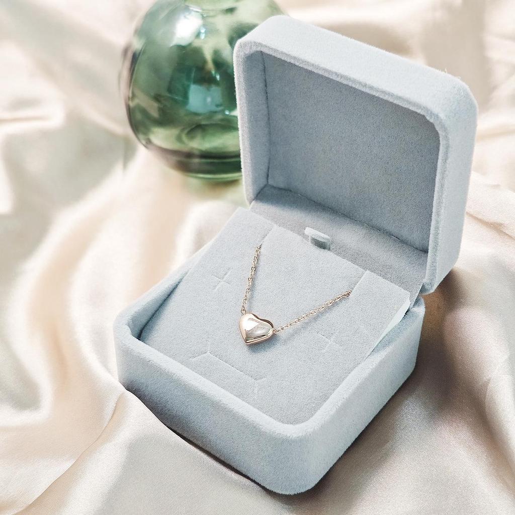 Caja de Regalo para Joyería de Terciopelo de Lujo con Forma Cuadrada Redondeada para Pendientes y Collares