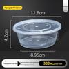 Disposable 300ml Transparent Round Meal Containers (450 Sets)