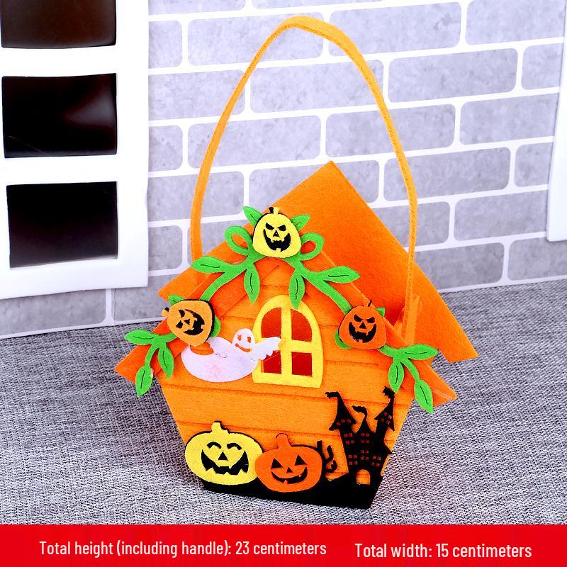 Halloween Pumpkin Trick-or-Treat Children's Handbag - Handmade Small Gift Material Pack