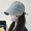 Składany szeroki kapelusz dżinsowy damski regulowany kapelusz plażowy na zewnątrz letni daszek przeciwsłoneczny czapka rybacka czapka panama