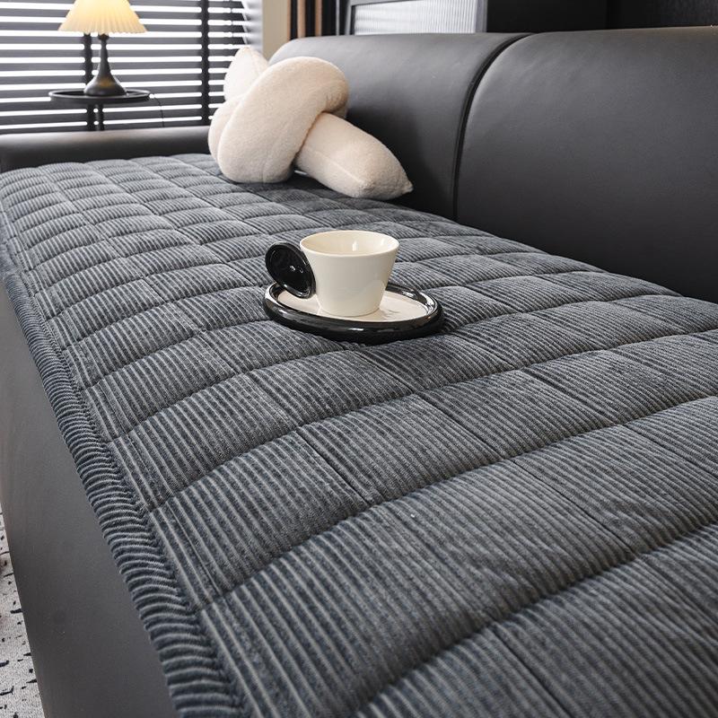 

New Solid Corduroy Sofa Cushion Non-Slip Thickening Couch Slipcover for Autumn and Winter Soft and Warm Home Accessories 70*70cm