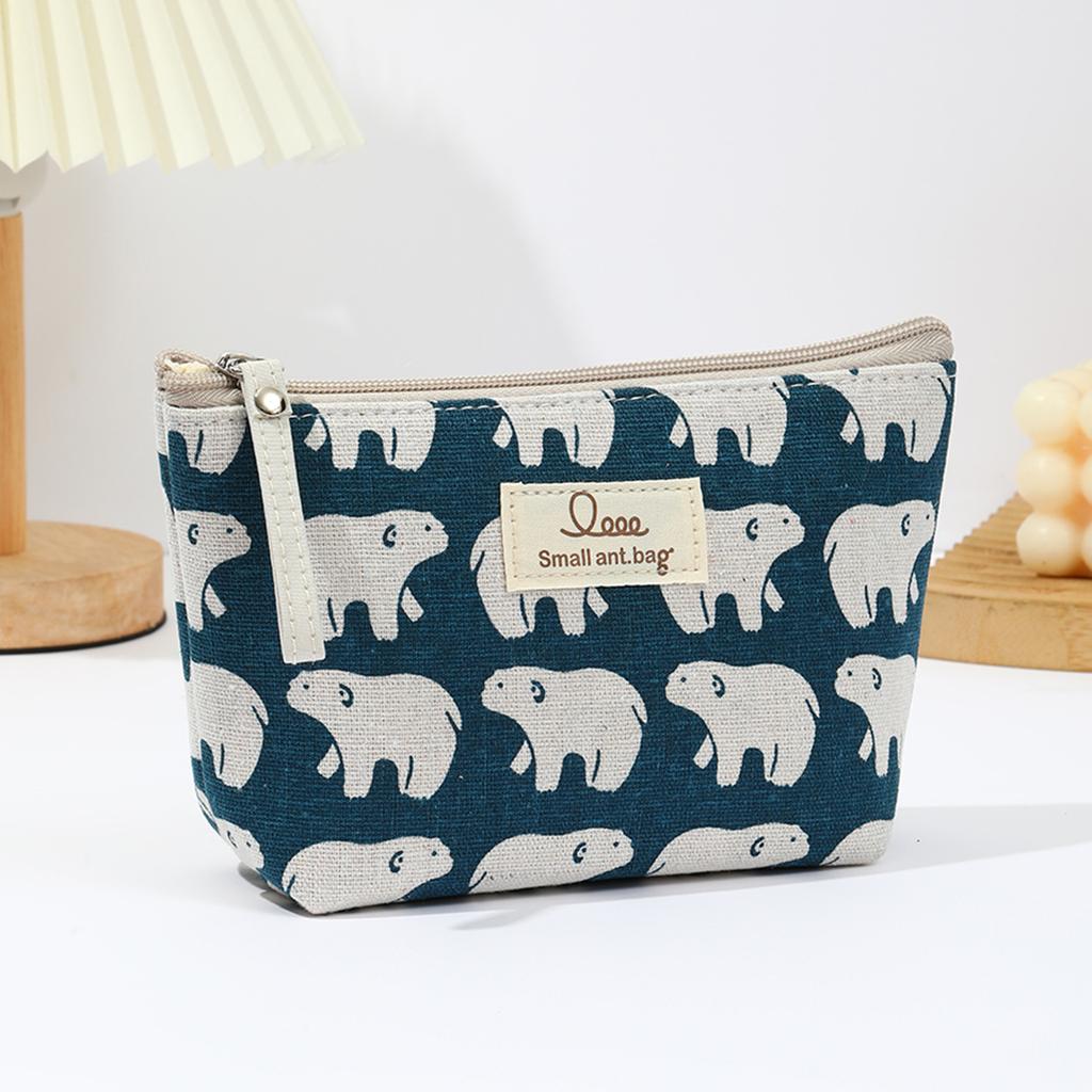 And Canvas Makeup Bag Simple and Portable Travel Storage Toiletry Bag Multi Functional Student Pencil Case